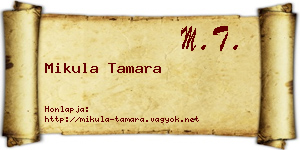 Mikula Tamara névjegykártya